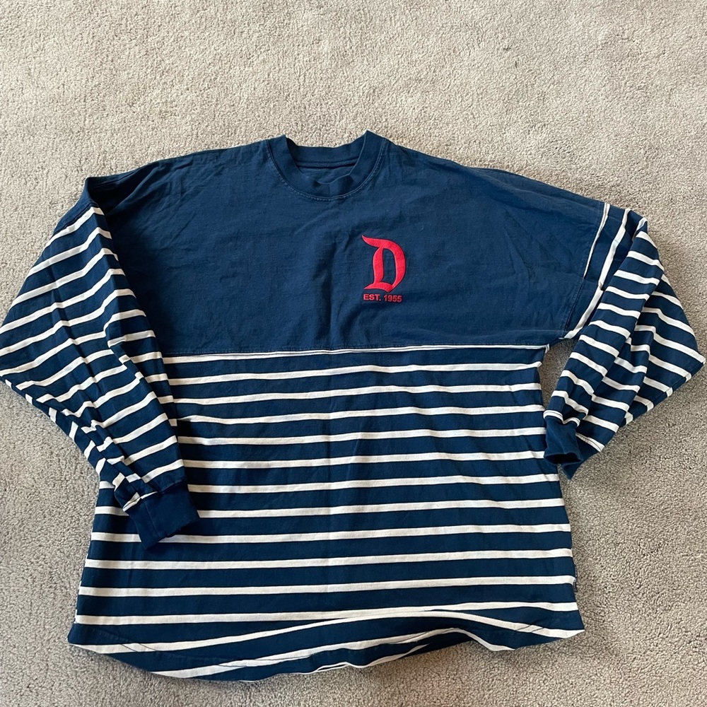 Navy and White Striped Long Sleeve Disneyland Spirit Jersey